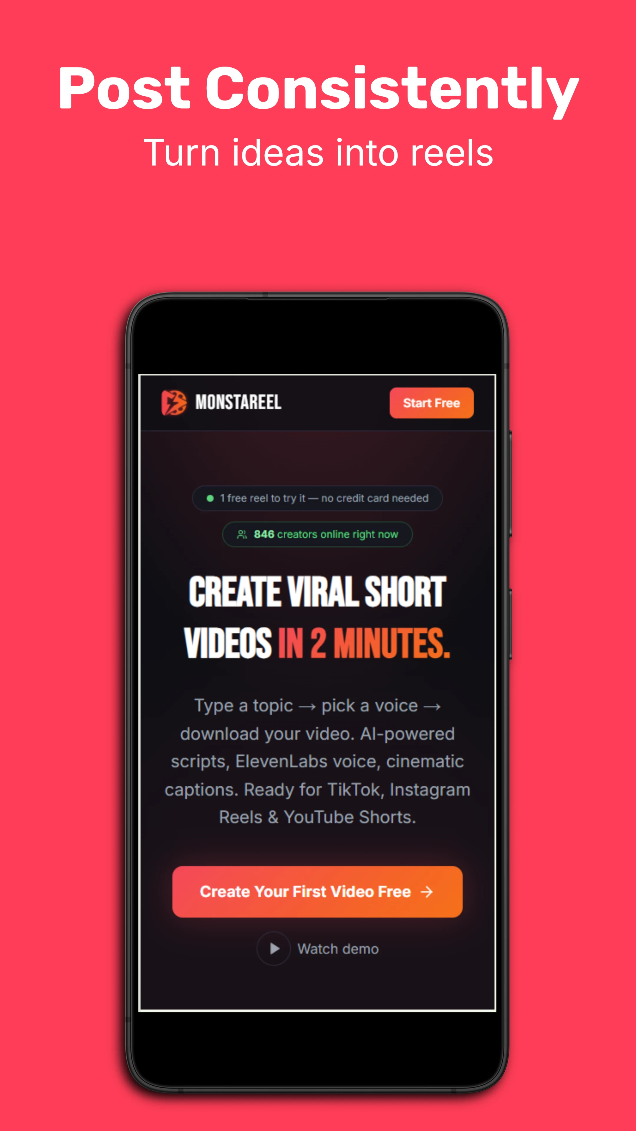 MonstaReel: Viral Reel Maker screenshot